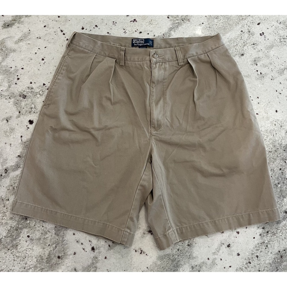 VTG Y2K Polo Ralph Lauren Tyler‎ Short Chinos Beige Preppy Golf Sz 36